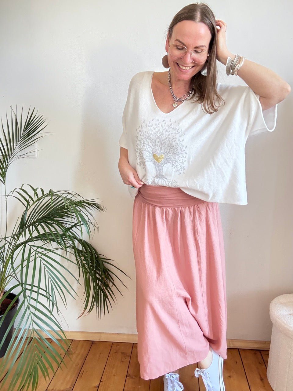 Rock Leinen Liebe Rose - FROLLEIN KÄTHE Shop