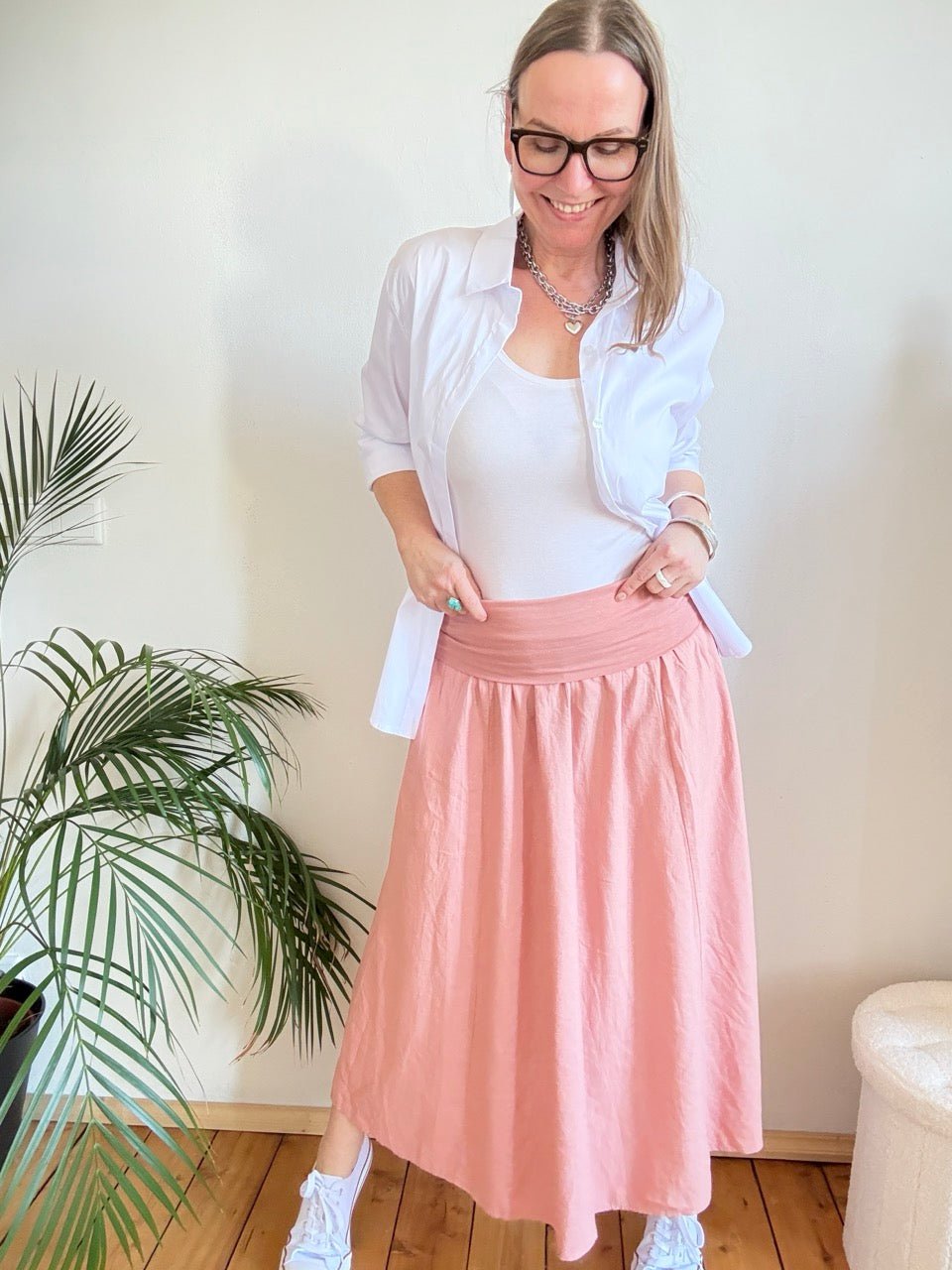Rock Leinen Liebe Rose - FROLLEIN KÄTHE Shop