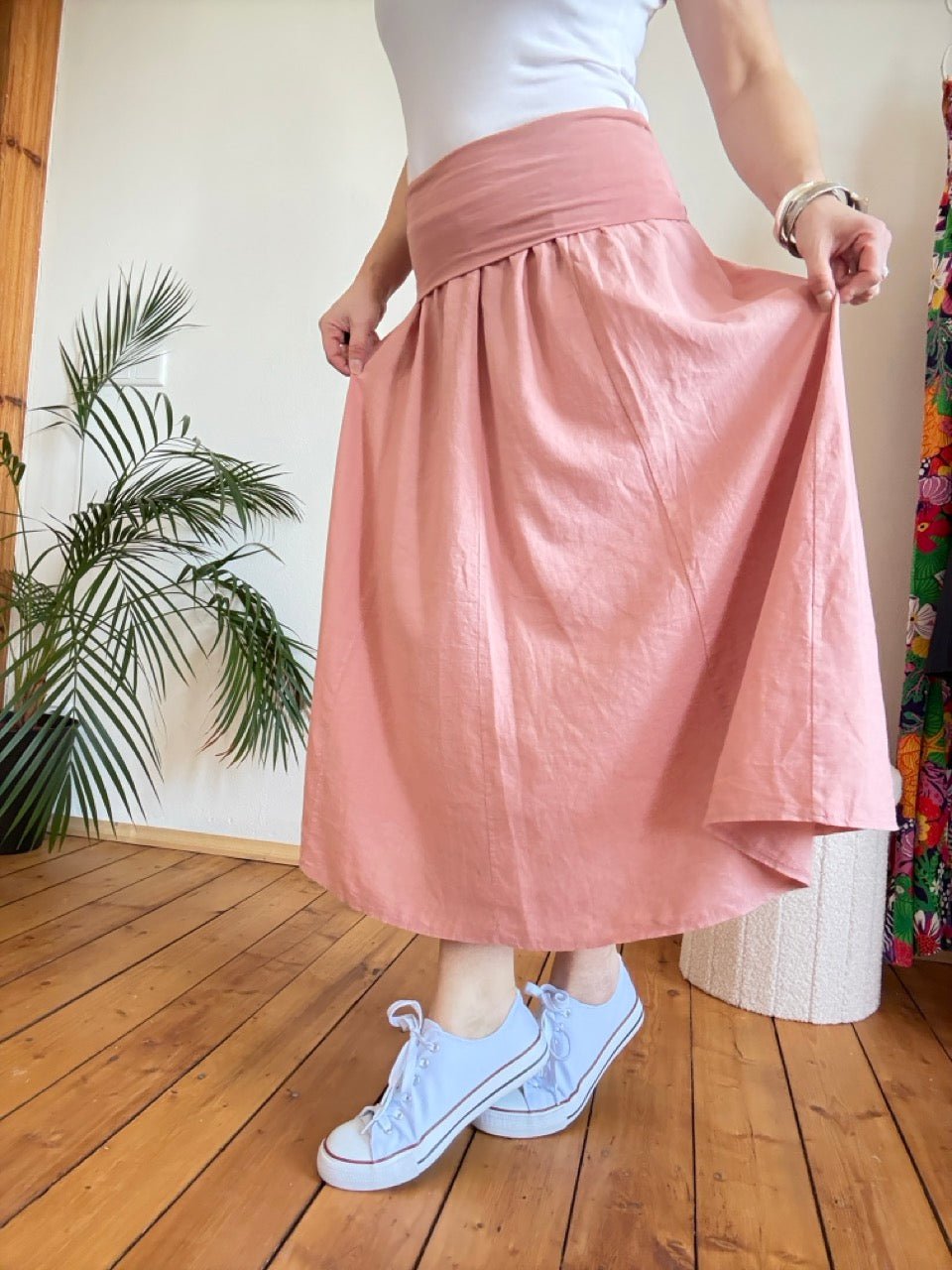 Rock Leinen Liebe Rose - FROLLEIN KÄTHE Shop