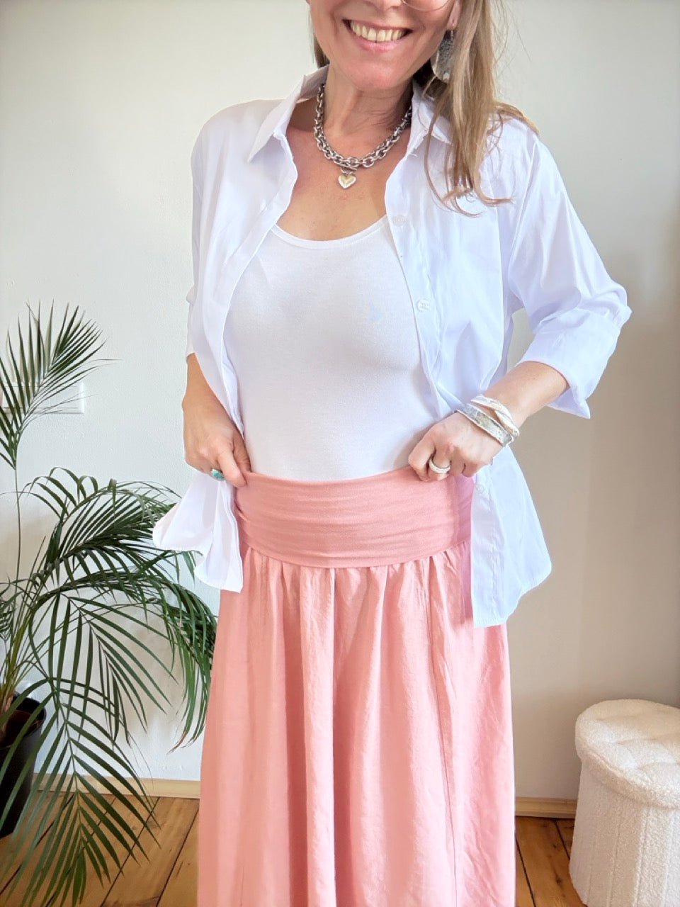 Rock Leinen Liebe Rose - FROLLEIN KÄTHE Shop