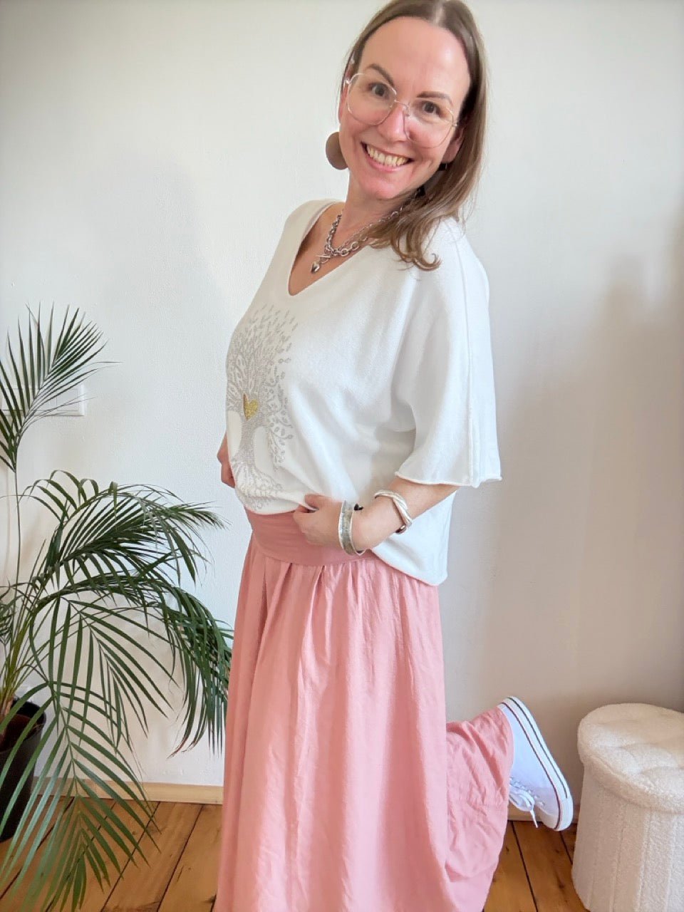 Rock Leinen Liebe Rose - FROLLEIN KÄTHE Shop