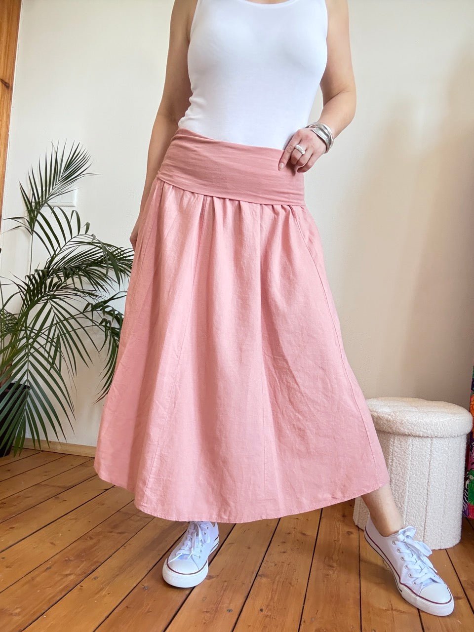 Rock Leinen Liebe Rose - FROLLEIN KÄTHE Shop