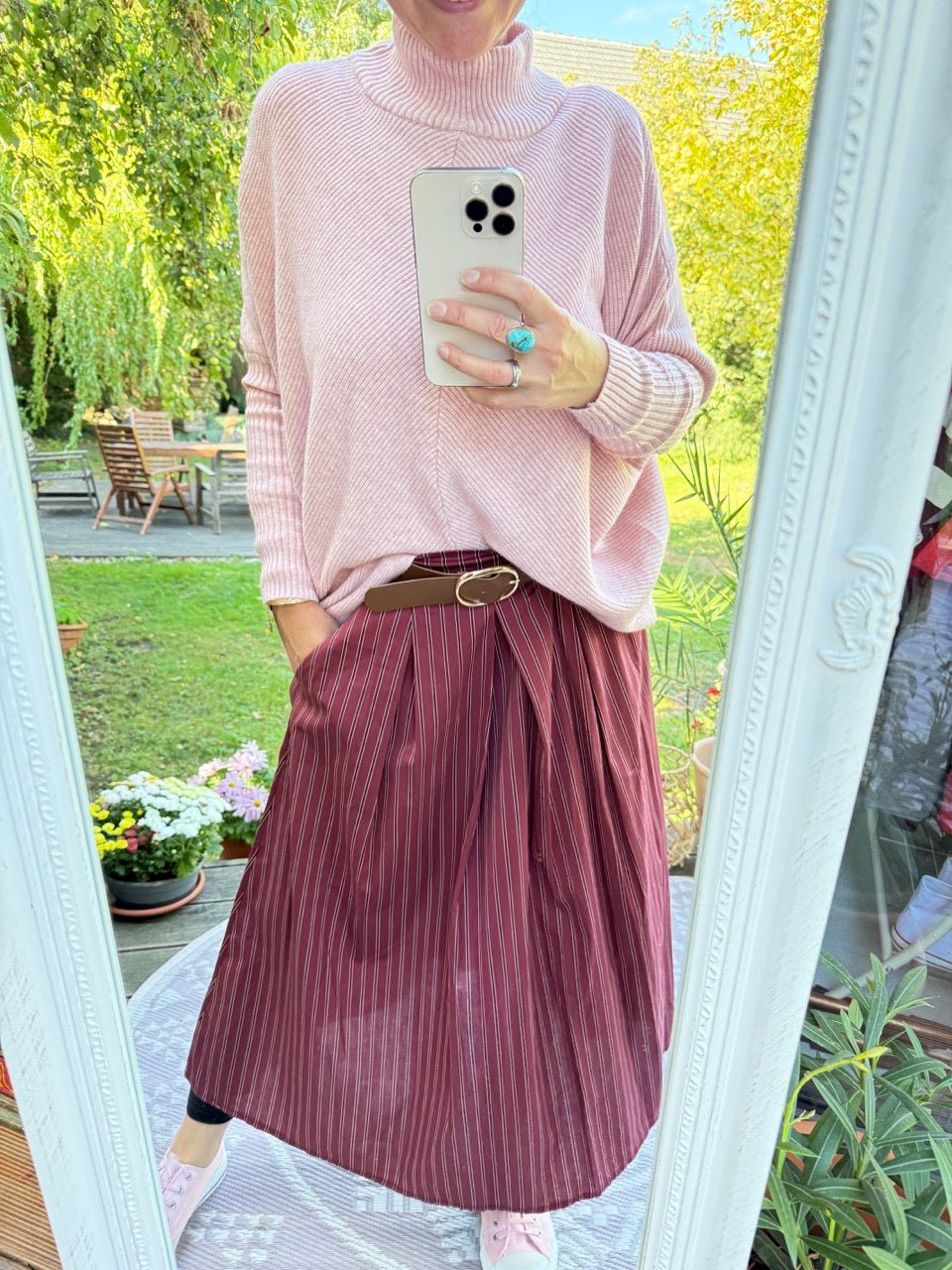Rock Leni Cherry Stripe - FROLLEIN KÄTHE Shop