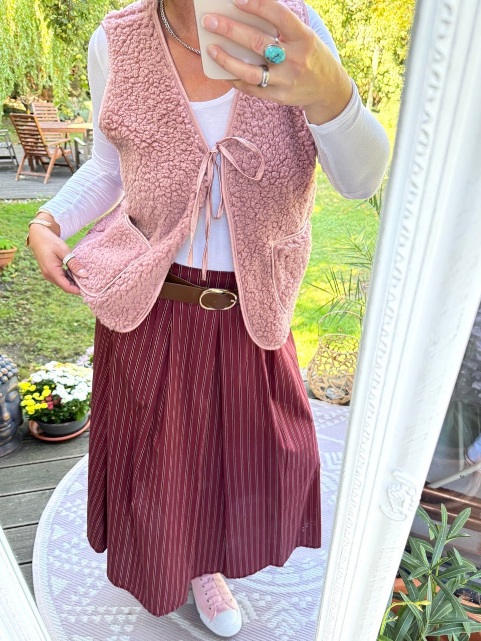 Rock Leni Cherry Stripe - FROLLEIN KÄTHE Shop