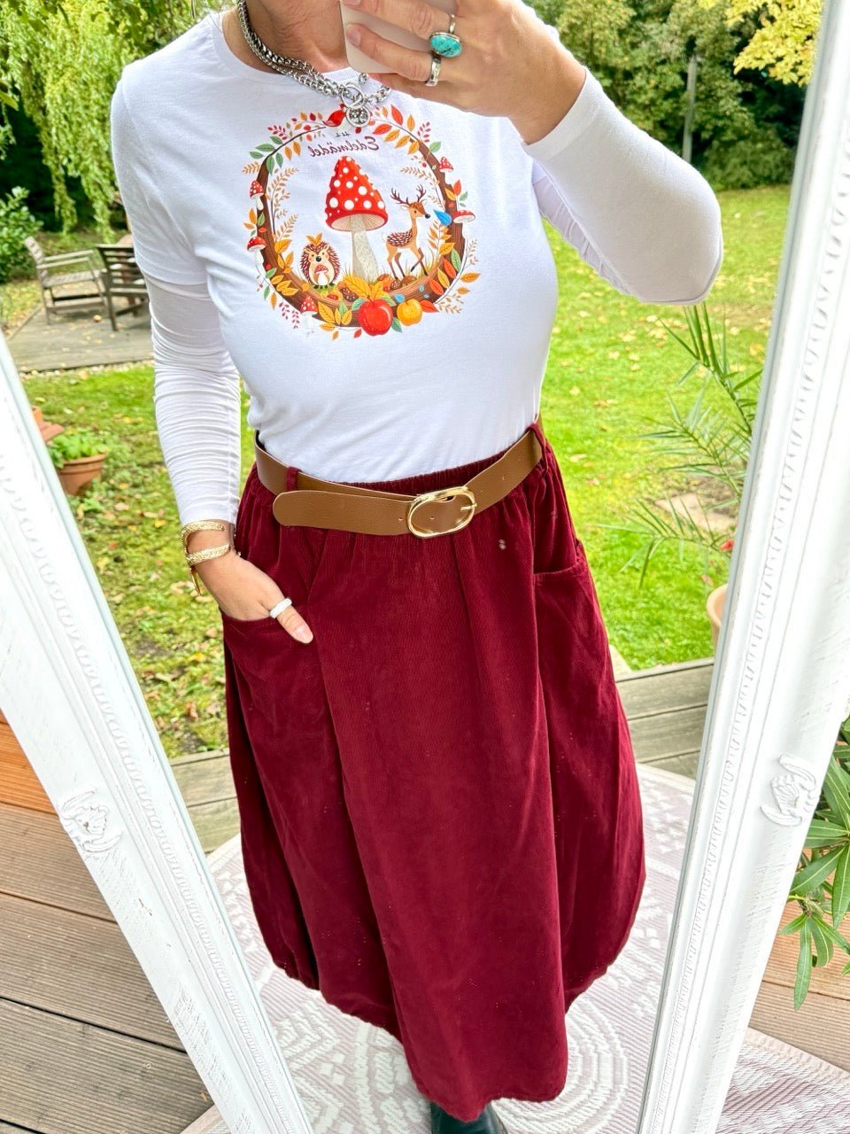 Rock Sofie Cherry mit Gürtel - FROLLEIN KÄTHE Shop