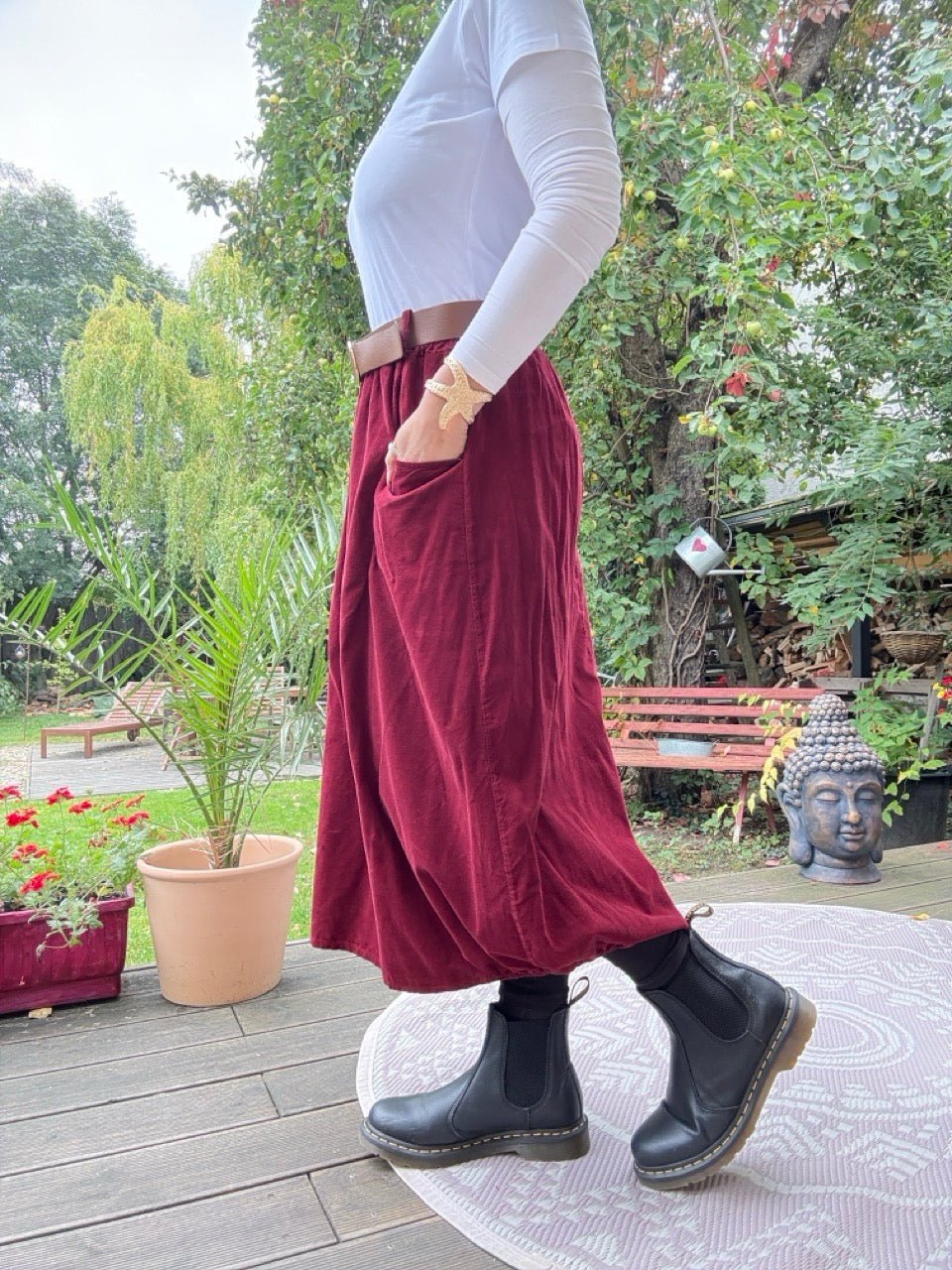 Rock Sofie Cherry mit Gürtel - FROLLEIN KÄTHE Shop