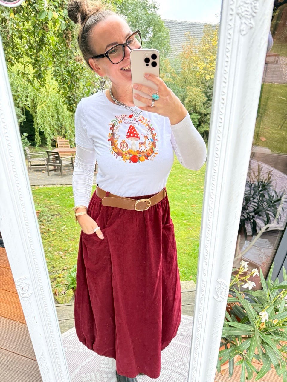 Rock Sofie Cherry mit Gürtel - FROLLEIN KÄTHE Shop