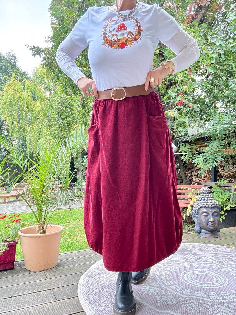 Rock Sofie Cherry mit Gürtel - FROLLEIN KÄTHE Shop
