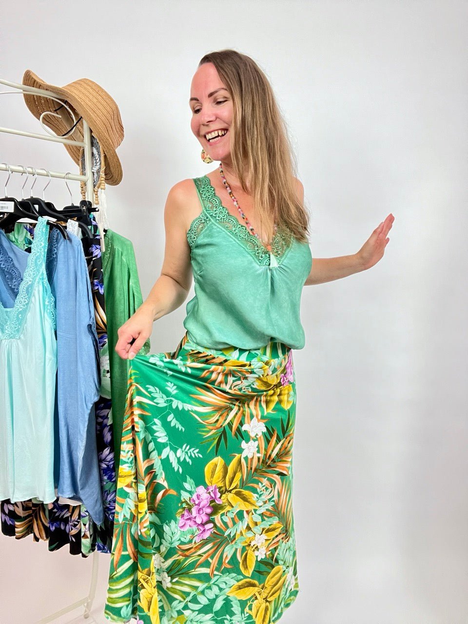 Rock Tropical Grün - FROLLEIN KÄTHE Shop