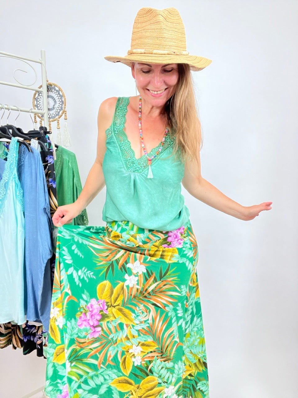 Rock Tropical Grün - FROLLEIN KÄTHE Shop