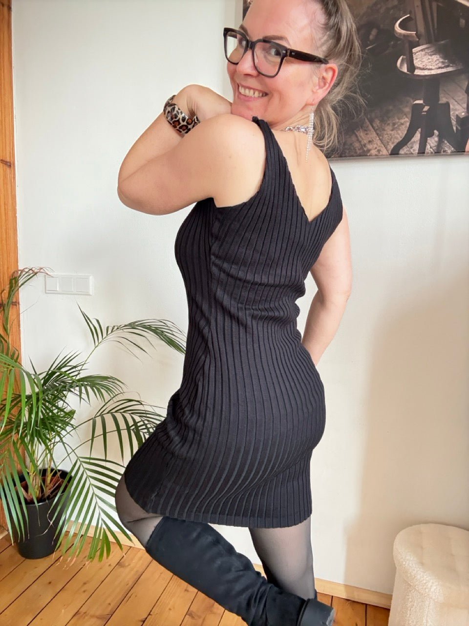 Set Kleid und Pulli Milano Schwarz - FROLLEIN KÄTHE Shop