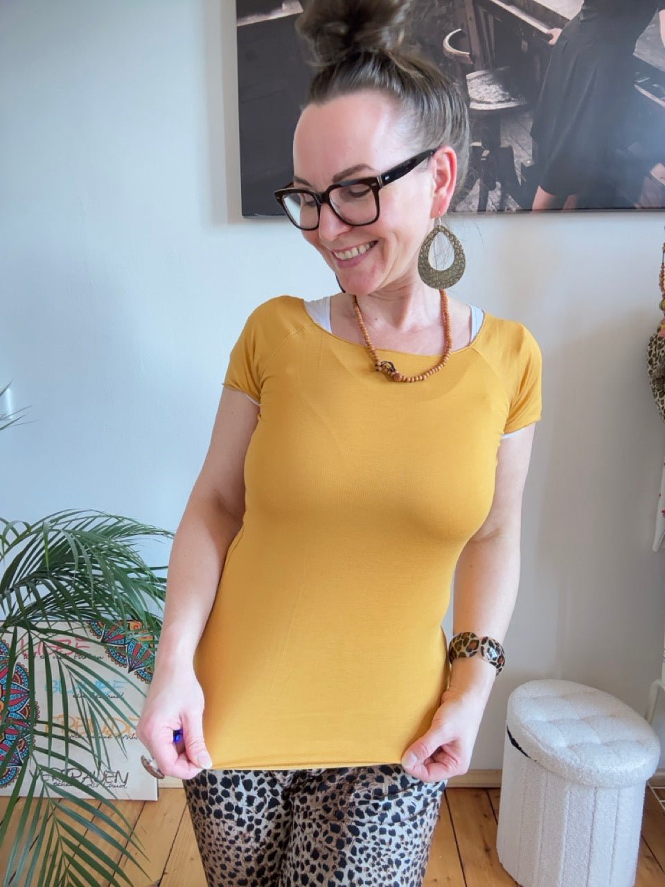 Shirt Basic Star Mais Gelb - FROLLEIN KÄTHE Shop