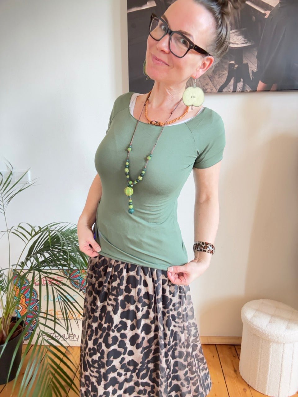 Shirt Basic Star Olive - FROLLEIN KÄTHE Shop