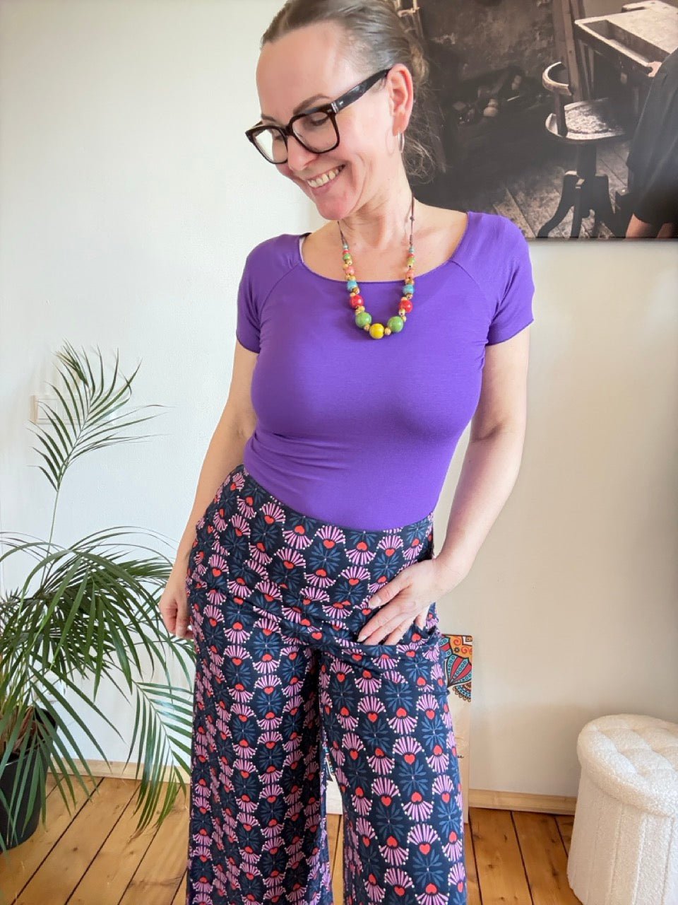 Shirt Basic Star Violett - FROLLEIN KÄTHE Shop