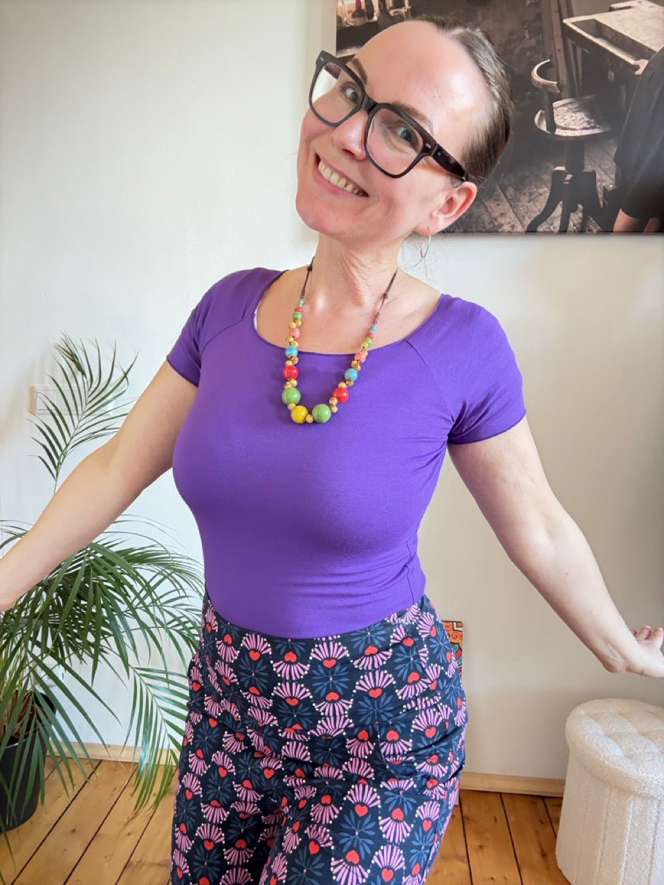 Shirt Basic Star Violett - FROLLEIN KÄTHE Shop