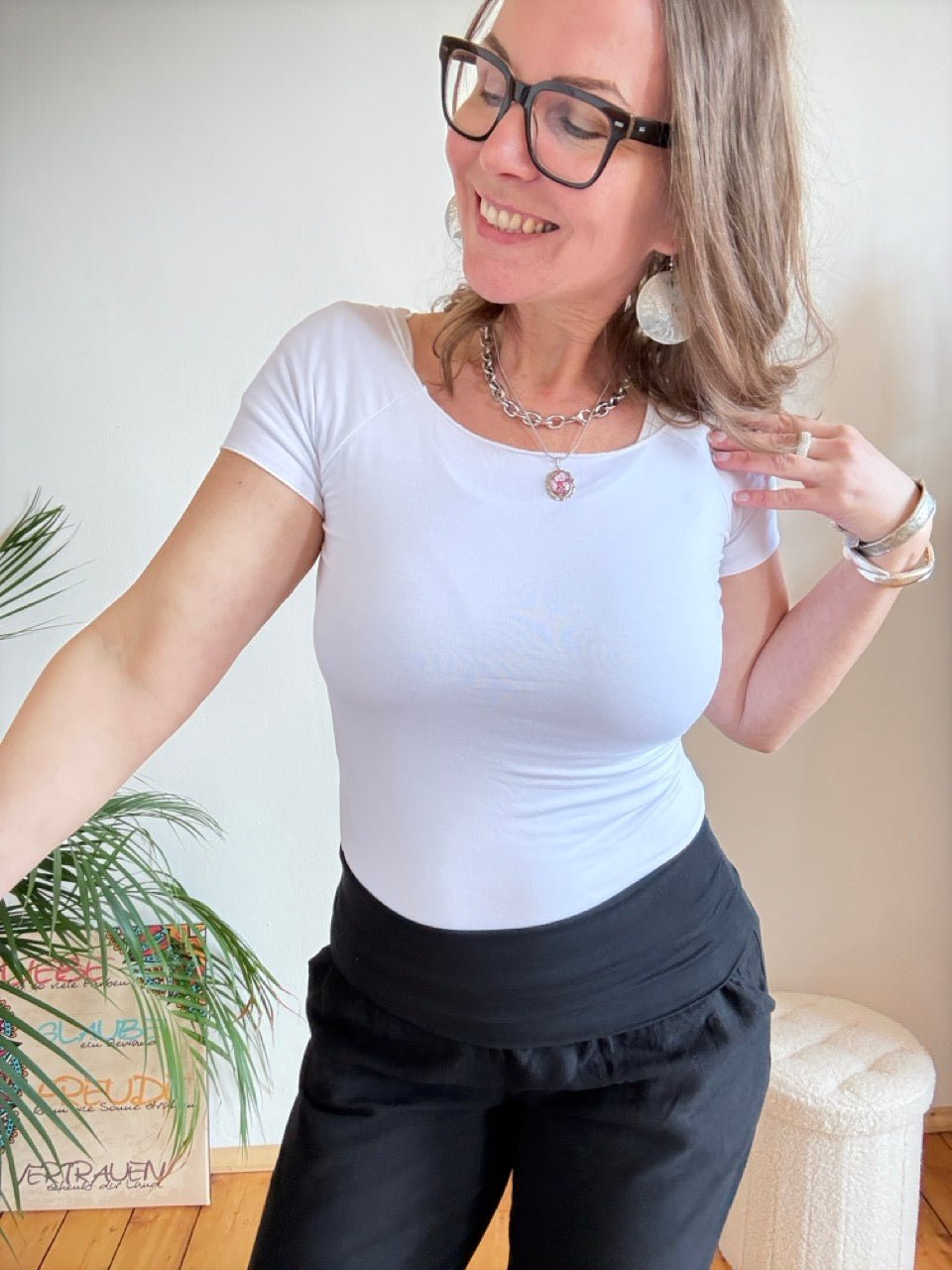 Shirt Basic Star Weiß - FROLLEIN KÄTHE Shop
