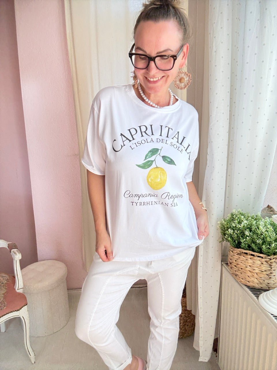 Shirt Capri Italia Weiß - FROLLEIN KÄTHE Shop
