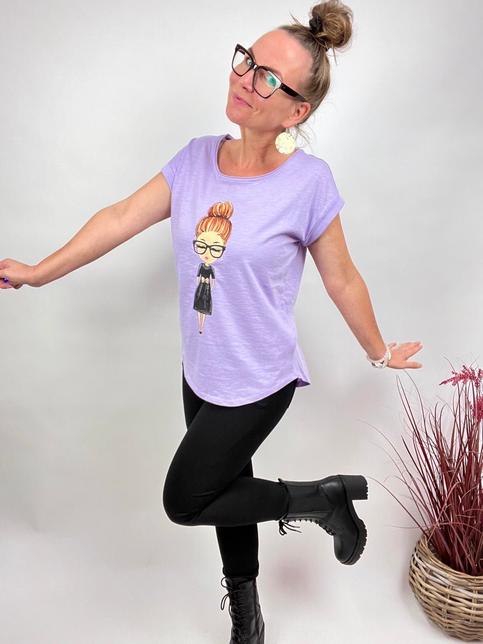 Shirt Edelmädel Long Slub Käthe Lavendel - FROLLEIN KÄTHE Shop