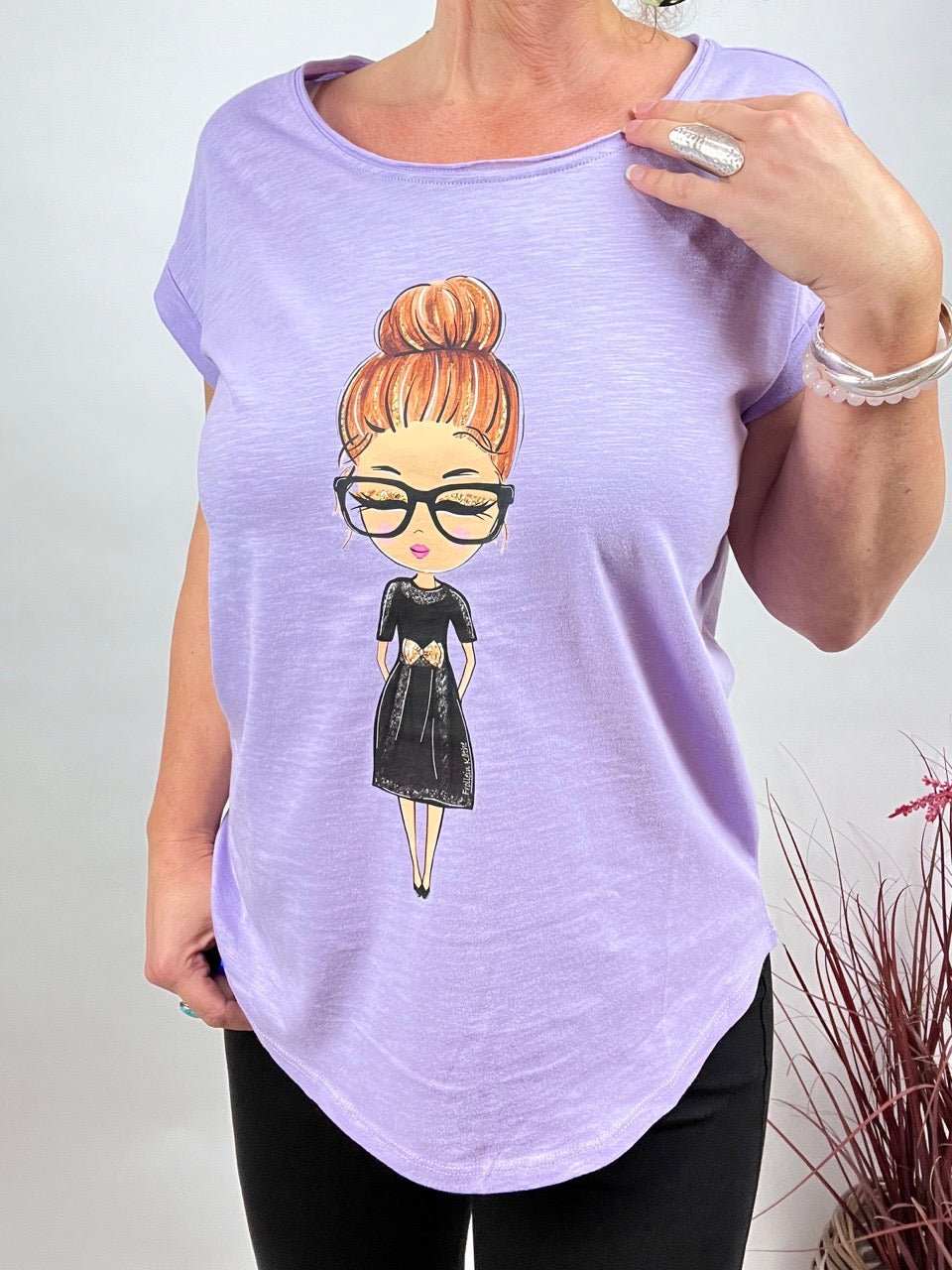 Shirt Edelmädel Long Slub Käthe Lavendel - FROLLEIN KÄTHE Shop