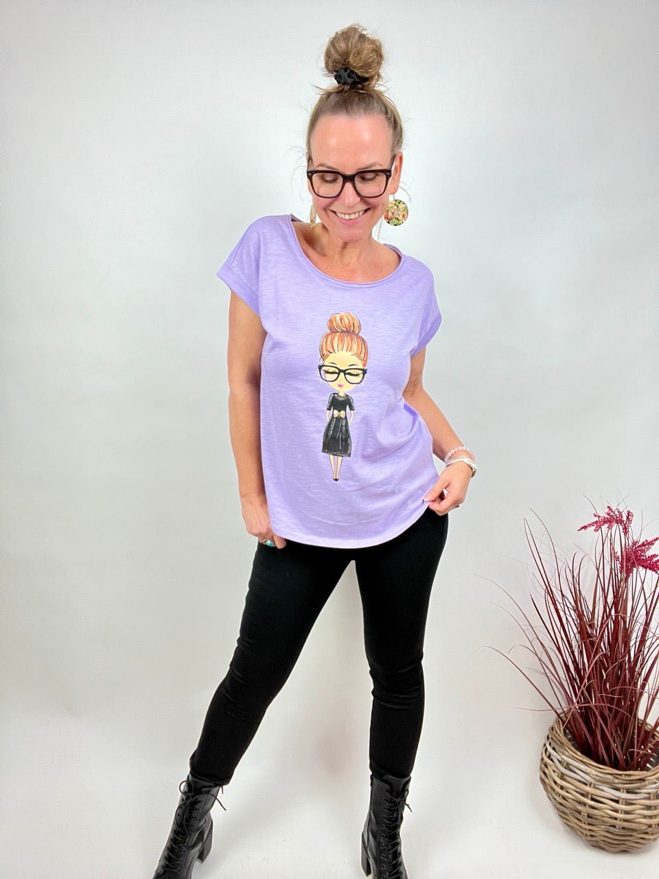 Shirt Edelmädel Long Slub Käthe Lavendel - FROLLEIN KÄTHE Shop