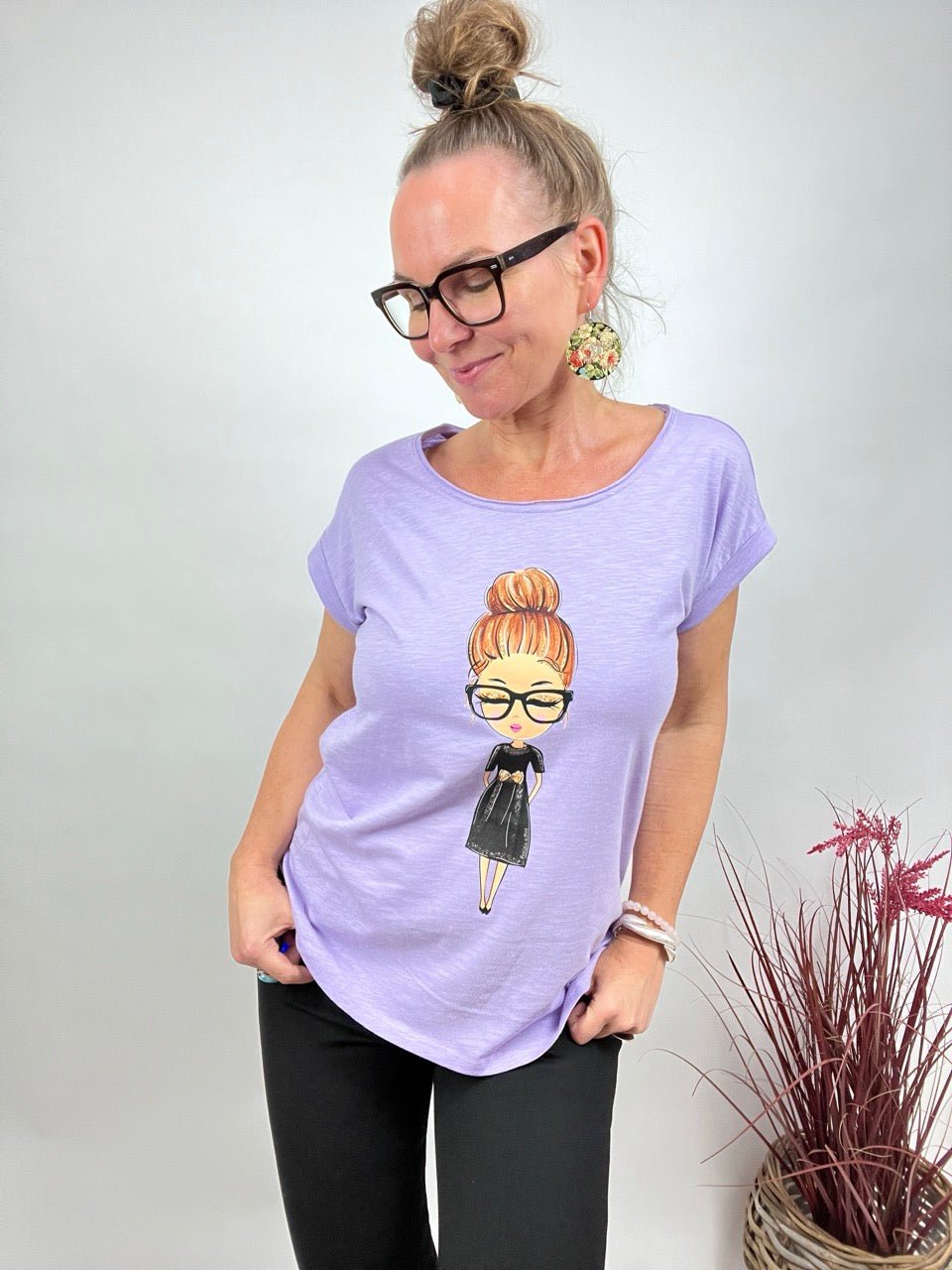 Shirt Edelmädel Long Slub Käthe Lavendel - FROLLEIN KÄTHE Shop