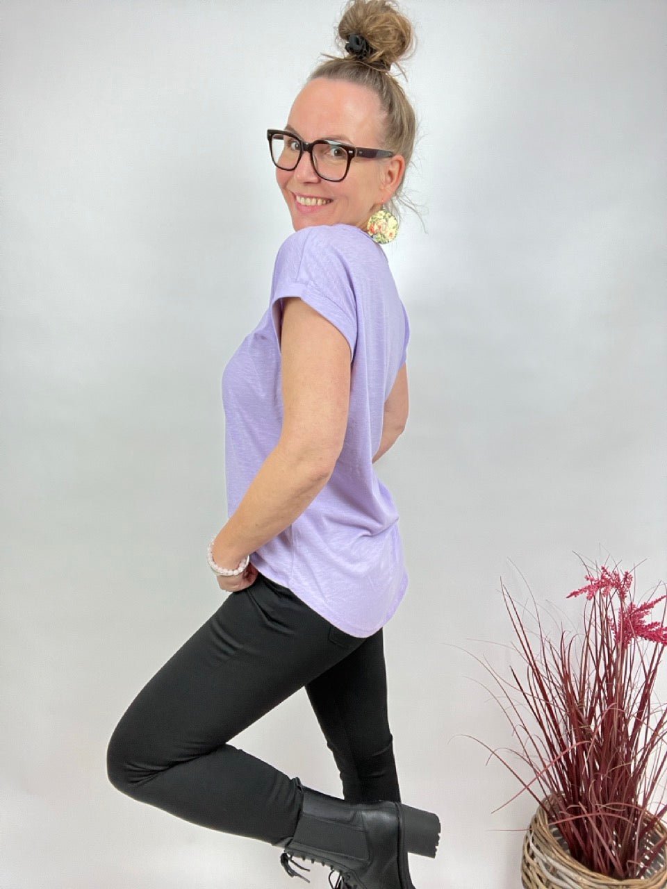 Shirt Edelmädel Long Slub Käthe Lavendel - FROLLEIN KÄTHE Shop