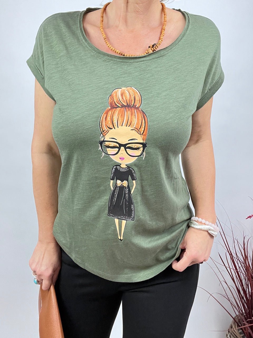 Shirt Edelmädel Long Slub Käthe Olive - FROLLEIN KÄTHE Shop