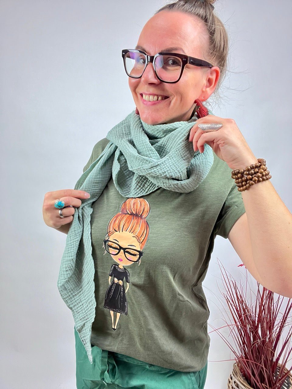 Shirt Edelmädel Long Slub Käthe Olive - FROLLEIN KÄTHE Shop