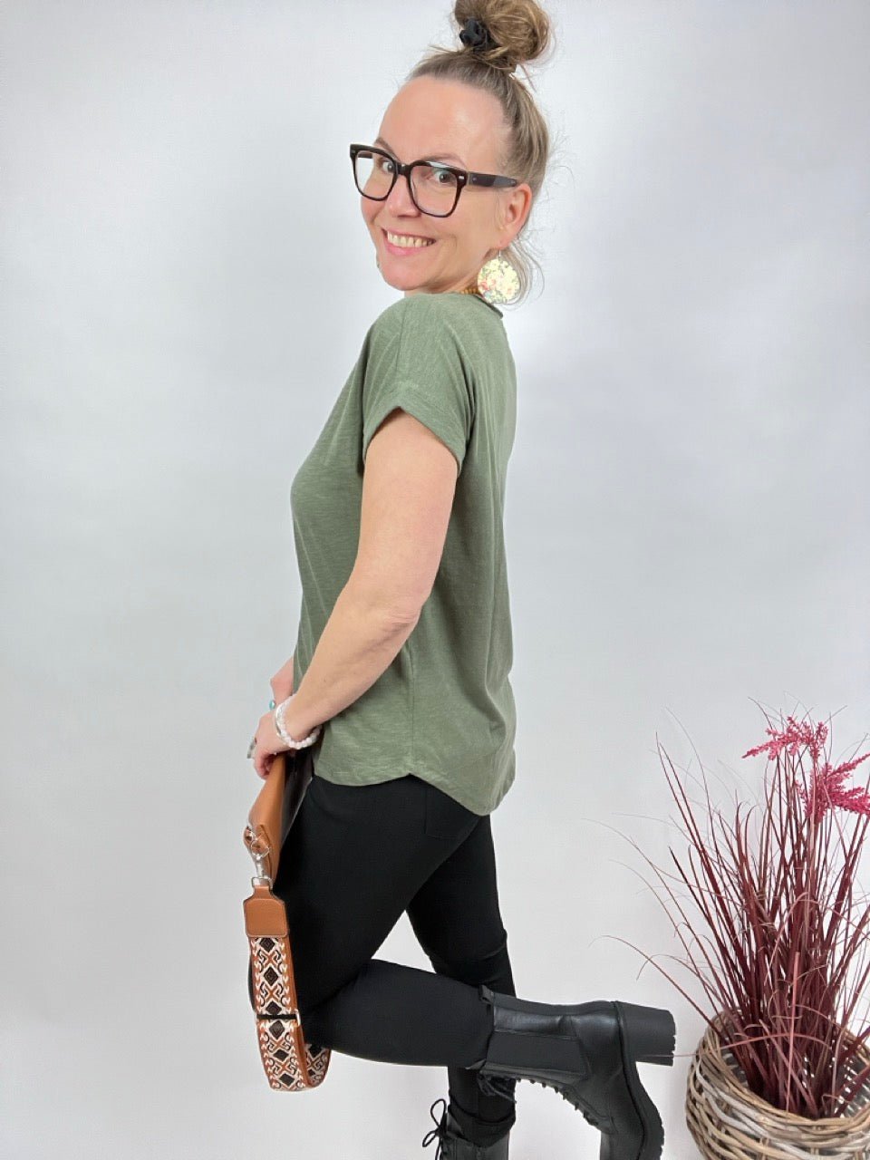 Shirt Edelmädel Long Slub Käthe Olive - FROLLEIN KÄTHE Shop