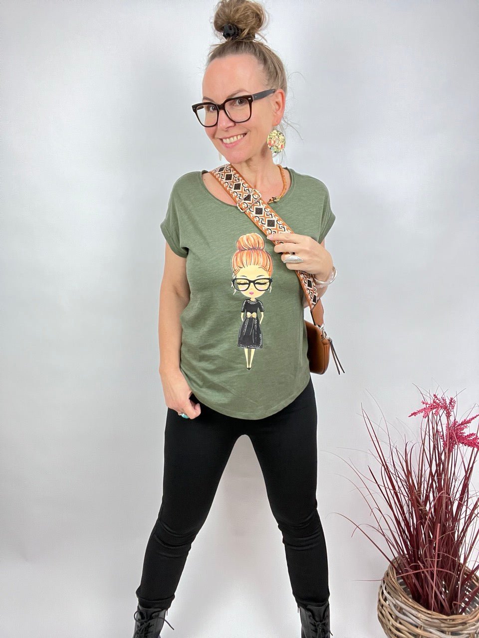 Shirt Edelmädel Long Slub Käthe Olive - FROLLEIN KÄTHE Shop