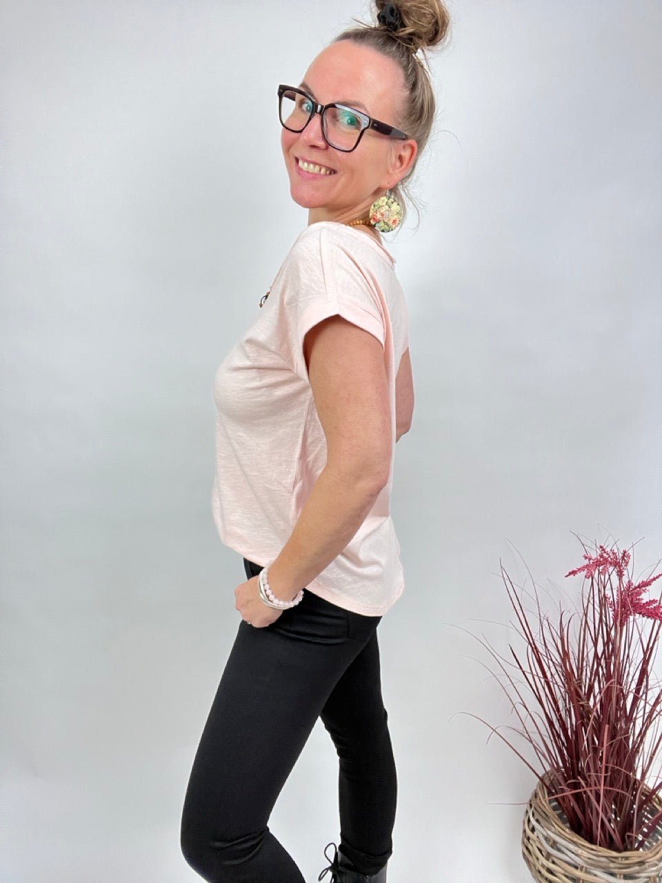 Shirt Edelmädel Long Slub Käthe Rose - FROLLEIN KÄTHE Shop