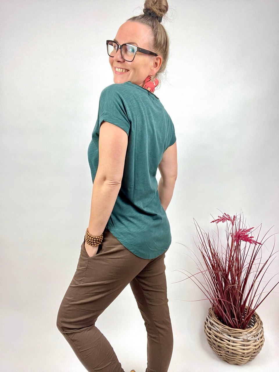 Shirt Edelmädel Long Slub Love your Body Grün - FROLLEIN KÄTHE Shop