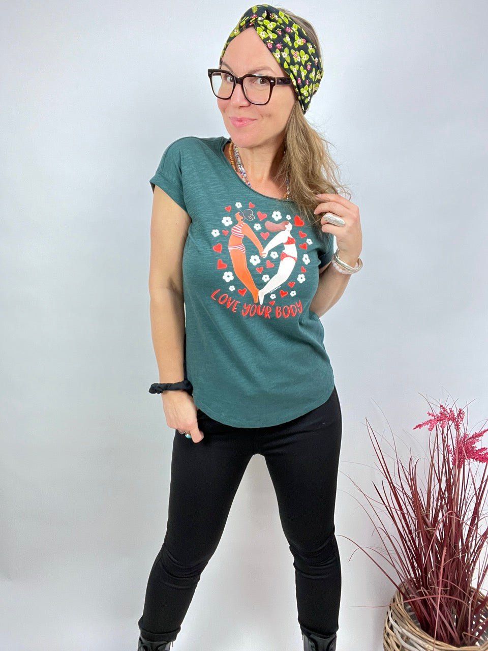 Shirt Edelmädel Long Slub Love your Body Grün - FROLLEIN KÄTHE Shop