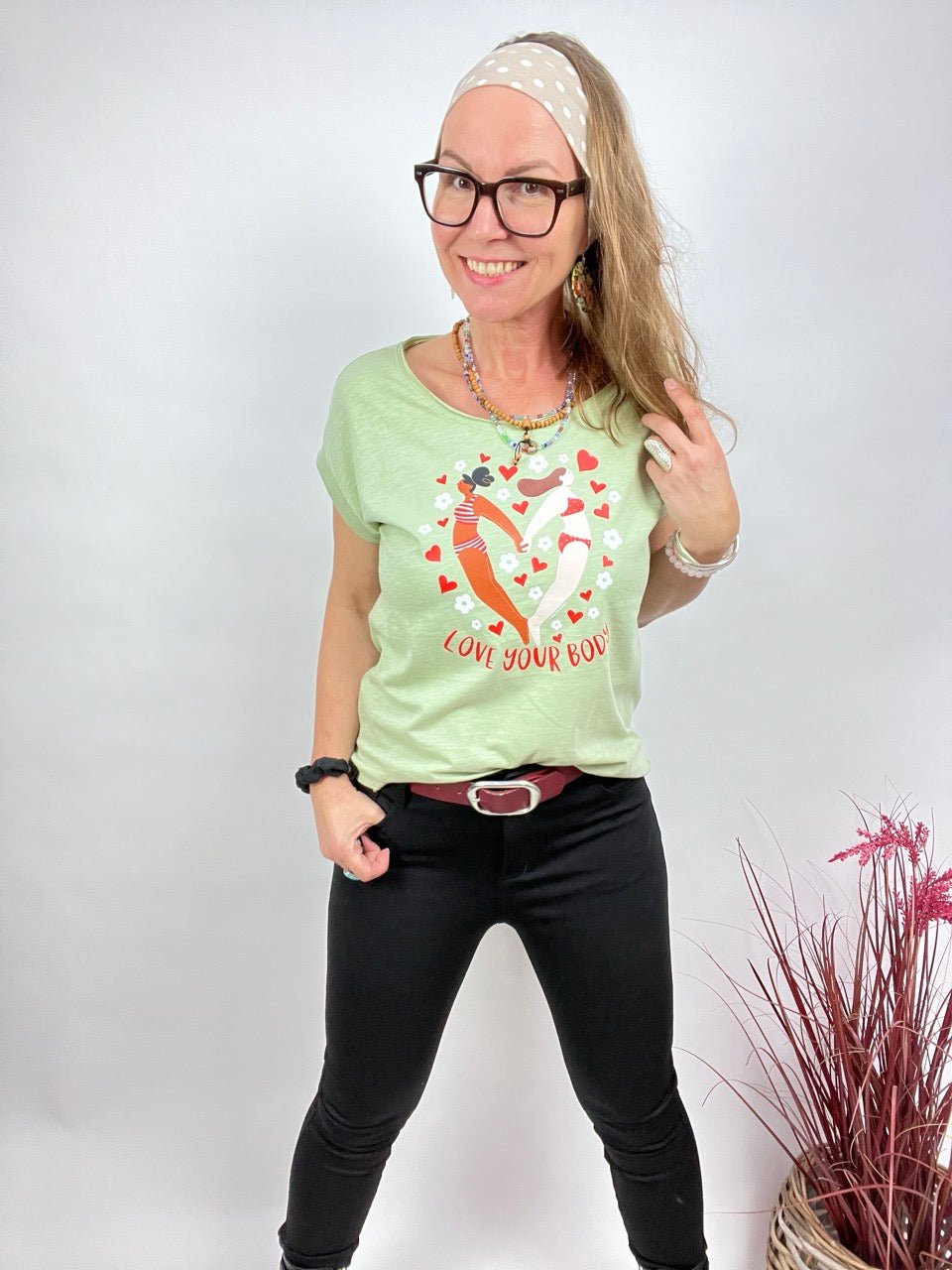 Shirt Edelmädel Long Slub Love your Body Mint - FROLLEIN KÄTHE Shop