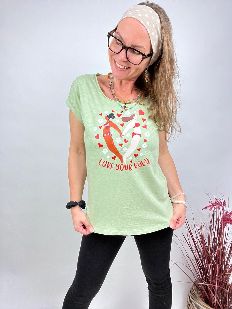 Shirt Edelmädel Long Slub Love your Body Mint - FROLLEIN KÄTHE Shop