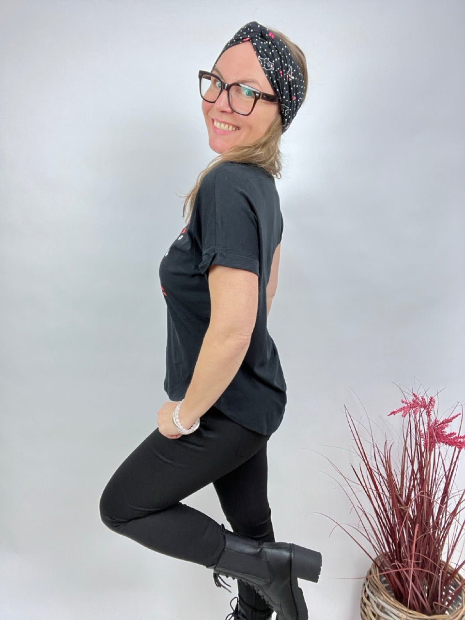 Shirt Edelmädel Long Slub Love your Body Schwarz - FROLLEIN KÄTHE Shop