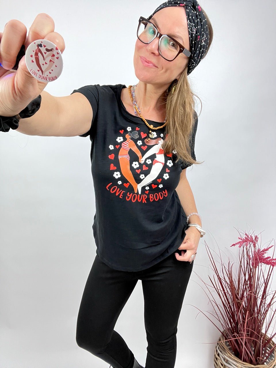 Shirt Edelmädel Long Slub Love your Body Schwarz - FROLLEIN KÄTHE Shop