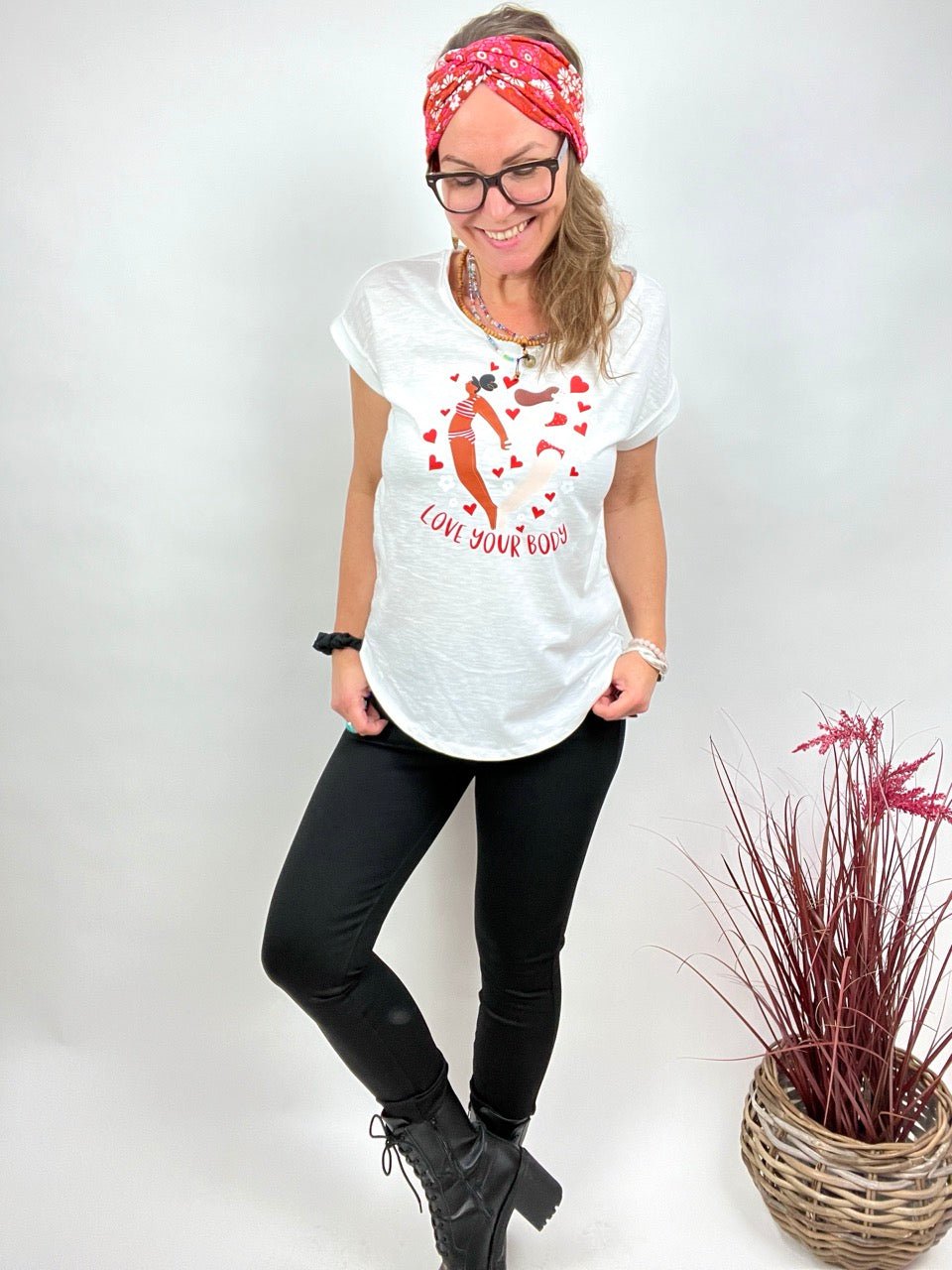 Shirt Edelmädel Long Slub Love your Body Weiß - FROLLEIN KÄTHE Shop