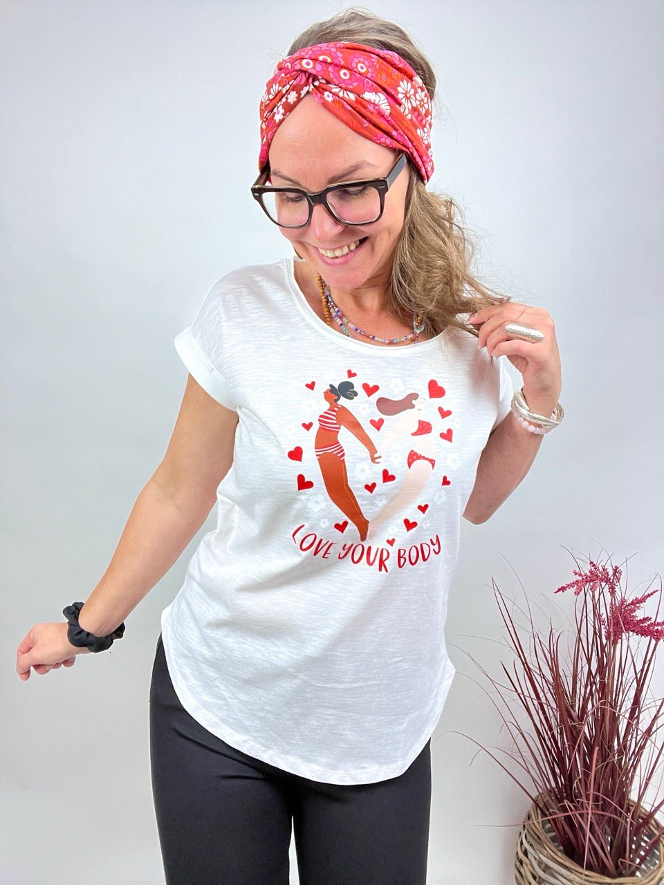 Shirt Edelmädel Long Slub Love your Body Weiß - FROLLEIN KÄTHE Shop