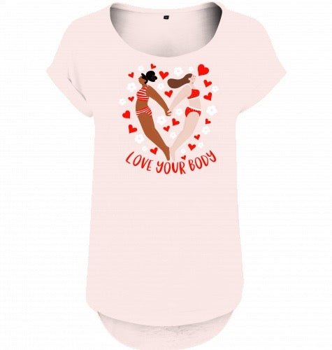 Shirt Edelmädel Long Slub Love your Body Zart Rose - FROLLEIN KÄTHE Shop