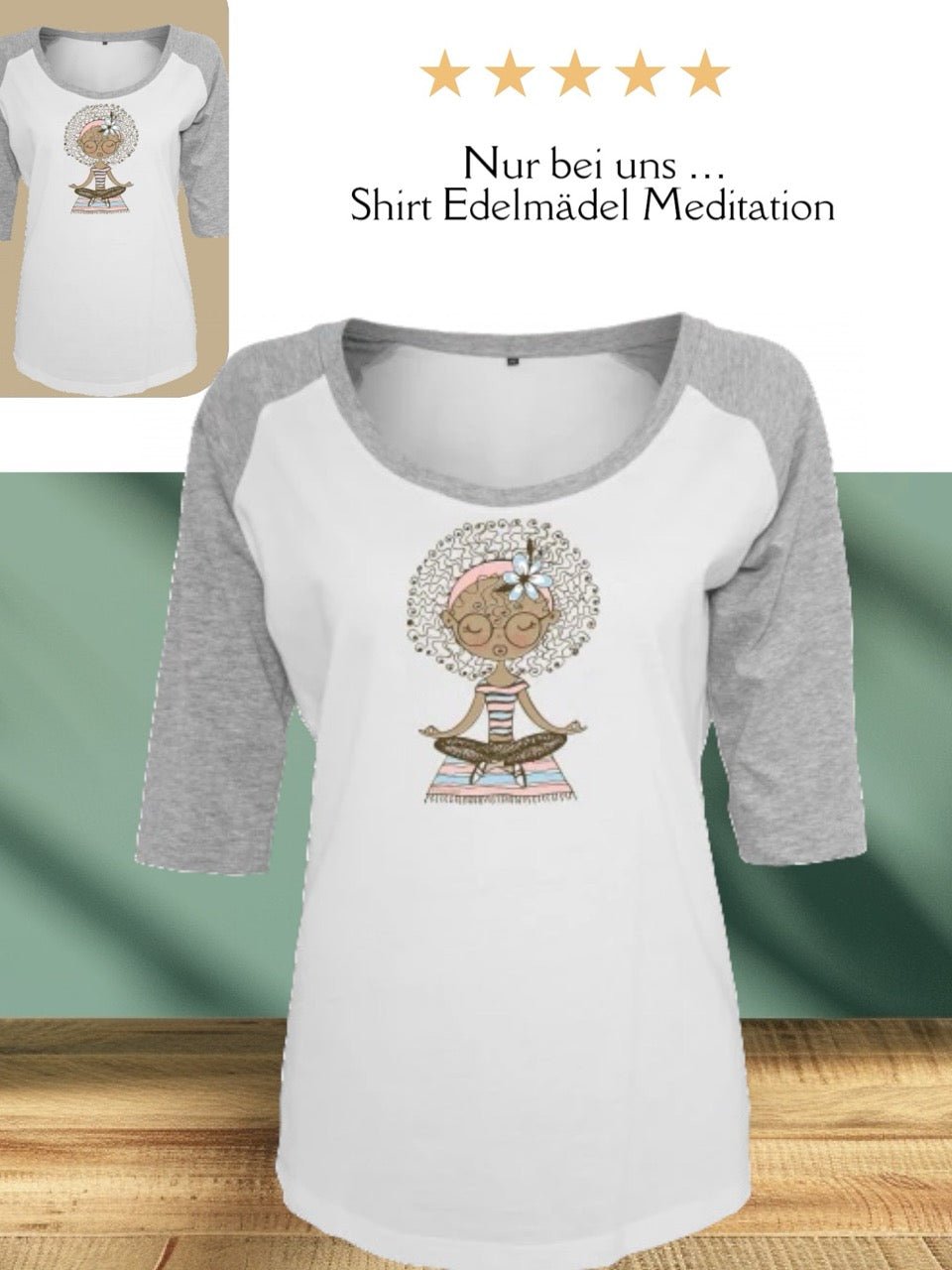 Shirt Edelmädel Meditation 2 Farbig - FROLLEIN KÄTHE Shop