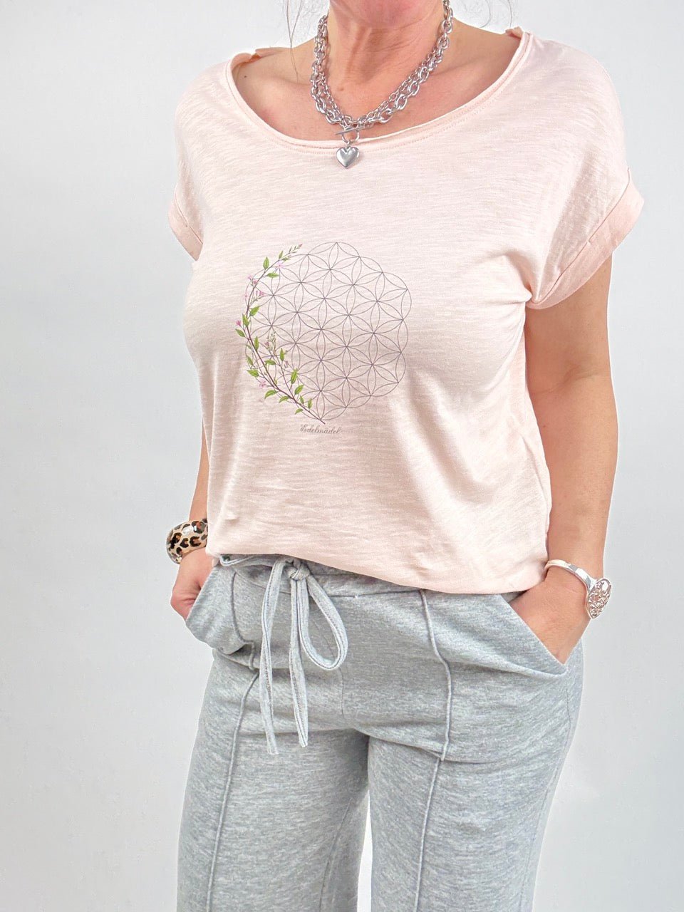 Shirt Edelmädel Slub Blume des Lebens - FROLLEIN KÄTHE Shop