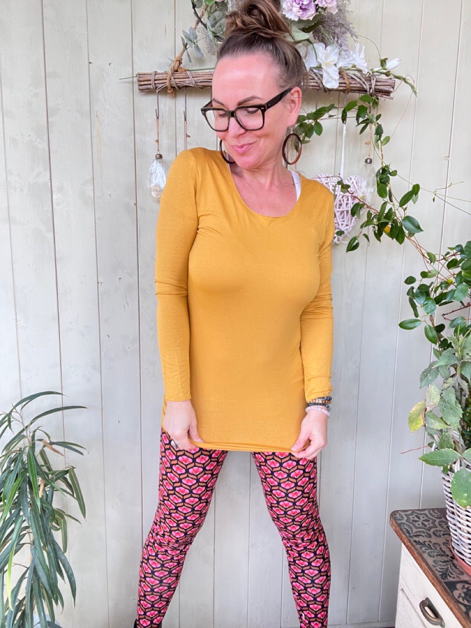 Shirt Langarm Basic Freude Curry - FROLLEIN KÄTHE Shop
