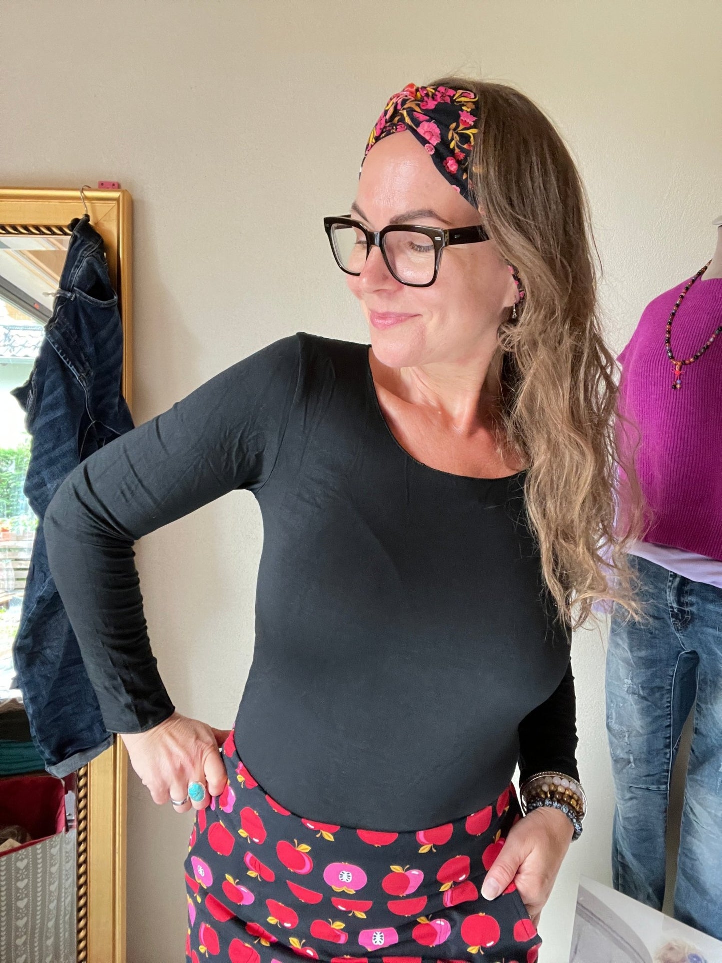Shirt Langarm Basic Freude Schwarz - FROLLEIN KÄTHE Shop