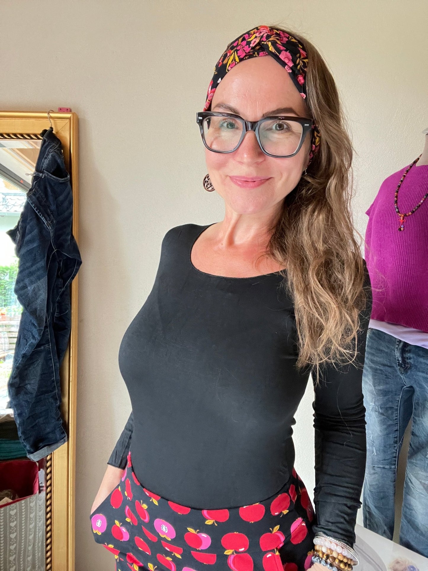 Shirt Langarm Basic Freude Schwarz - FROLLEIN KÄTHE Shop