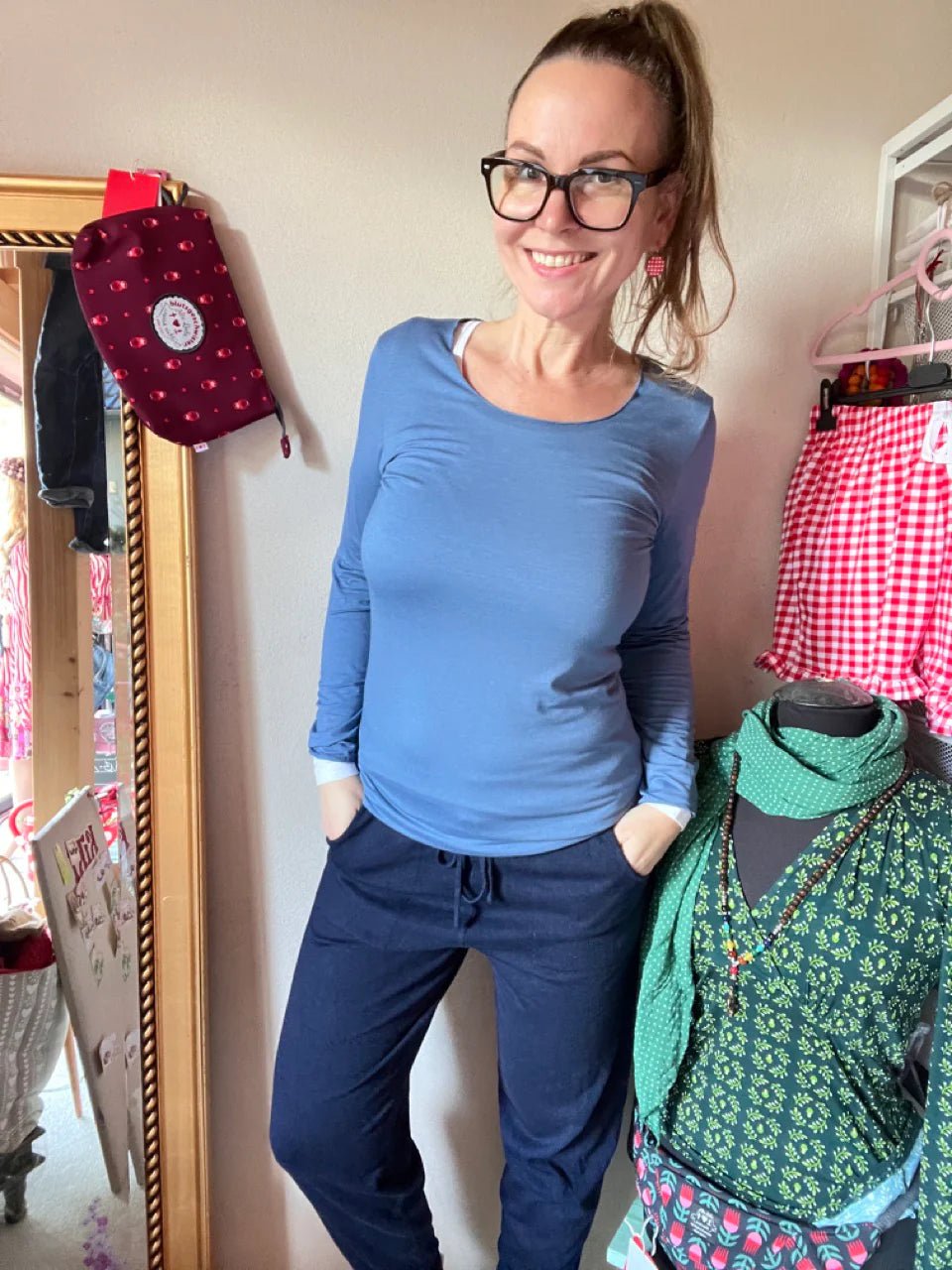 Shirt Langarm Basic Freude viele Farben - FROLLEIN KÄTHE Shop
