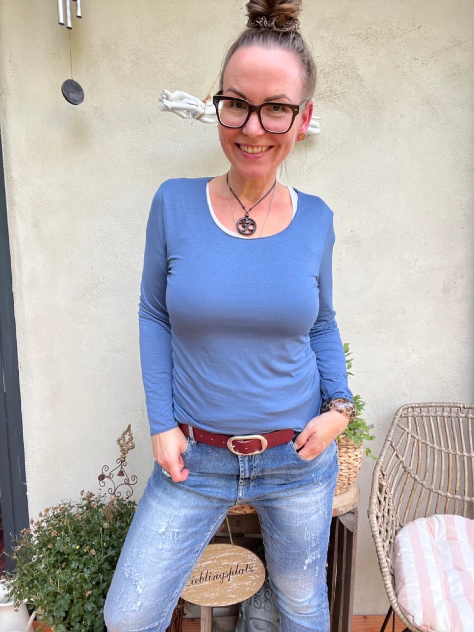 Shirt Langarm Basic Freude viele Farben - FROLLEIN KÄTHE Shop