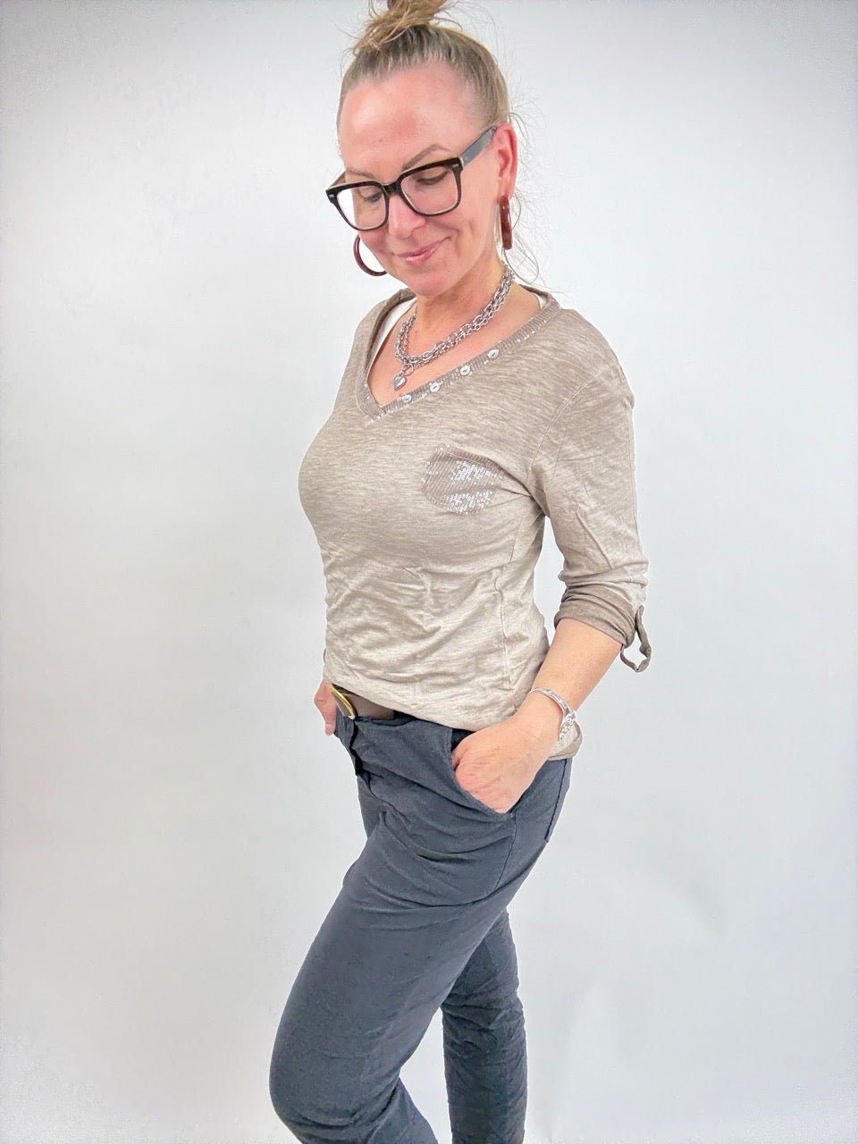 Shirt Langarm Gretel Cappuccino - FROLLEIN KÄTHE Shop
