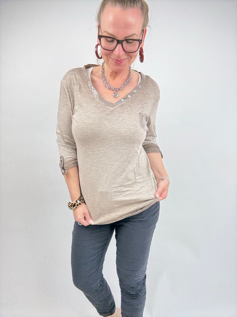 Shirt Langarm Gretel Cappuccino - FROLLEIN KÄTHE Shop