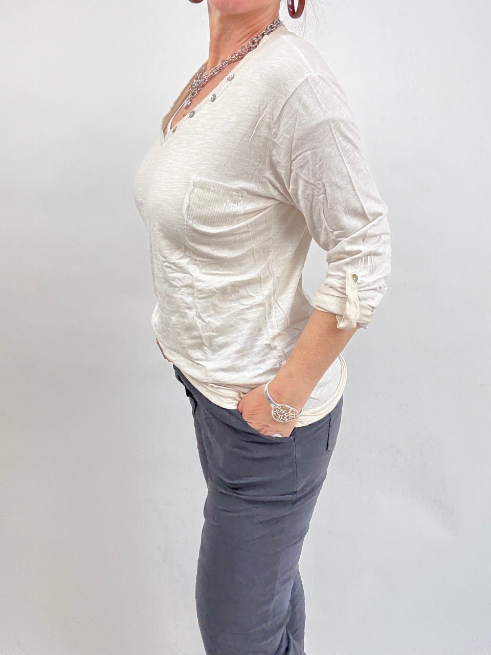 Shirt Langarm Gretel Cream - FROLLEIN KÄTHE Shop